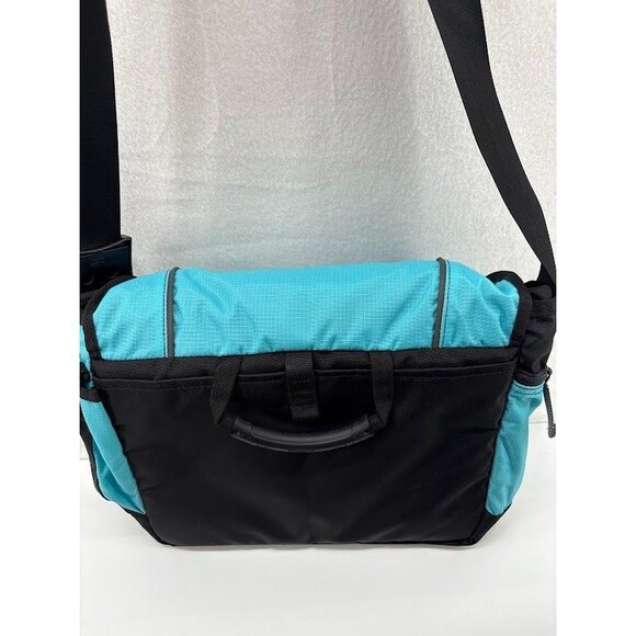 LL Bean Messenger Laptop Commuter Shoulder Bag Turquoise Padded Organizer - Picture 6 of 12